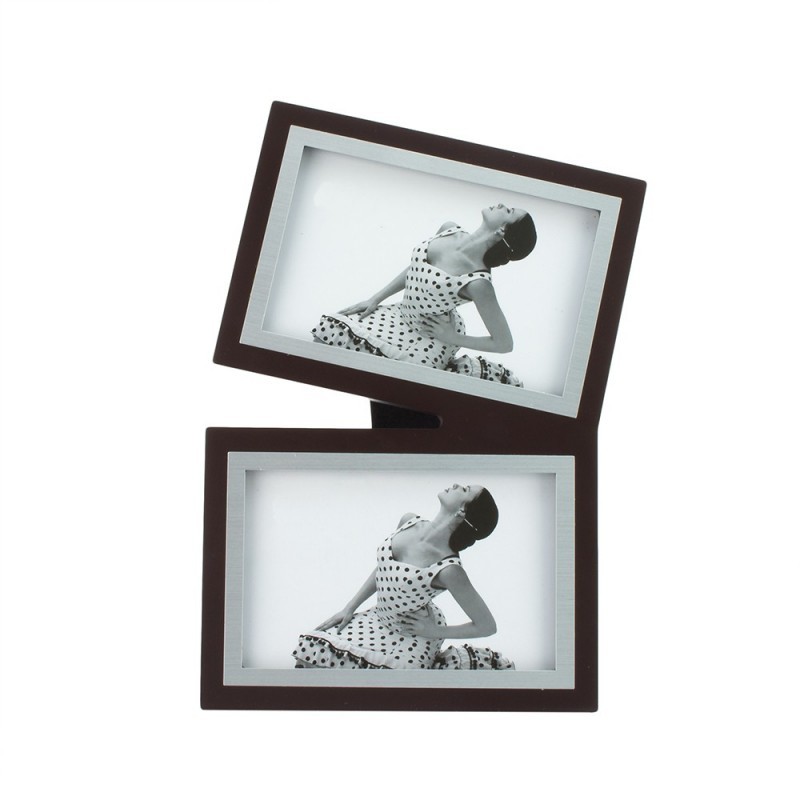 Rama foto dubla, format 10X15 cm, lemn cu insertie metalica, RESIGILAT - imagine 6